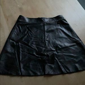 Alice + Olivia black leather skirt